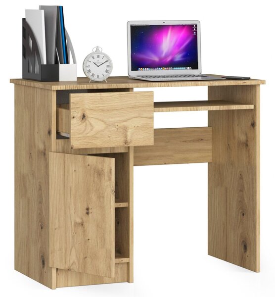 Ak furniture Psací stůl PIKSEL 90 cm dub artisan levý