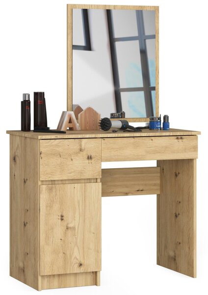 Ak furniture Kosmetický stolek se zrcadlem P-2/SL dub artisan levý