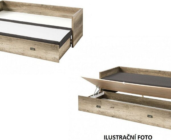 TETRIX postel LOZ/80/160, dub wotan/Modone 9702