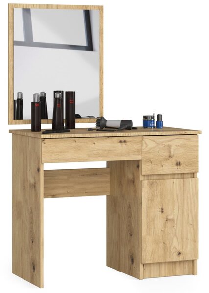 Ak furniture Kosmetický stolek se zrcadlem P-2/SL dub artisan pravý