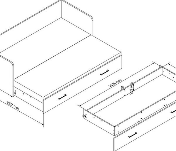 TETRIX postel LOZ/80/160, dub wotan/Modone 9702