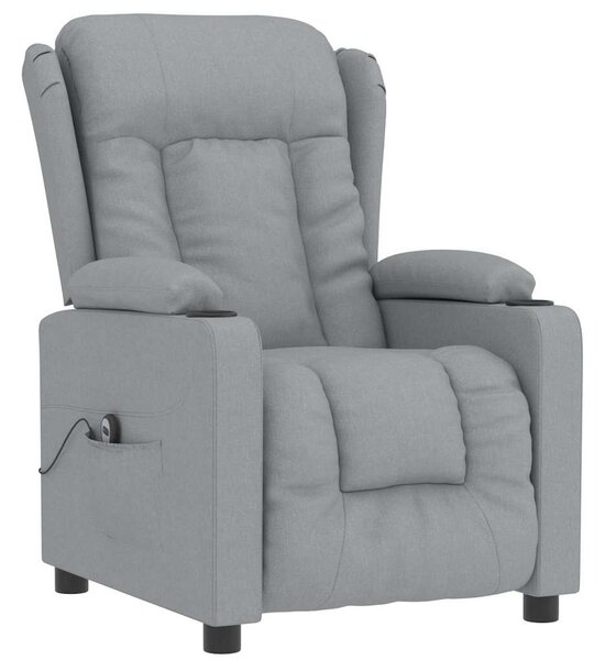 Elektrické polohovací křeslo světle šedé textil 3098777