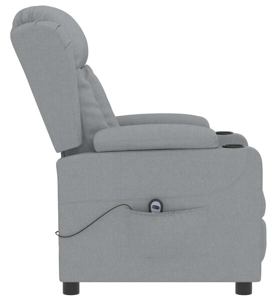 Elektrické polohovací křeslo světle šedé textil 3098777