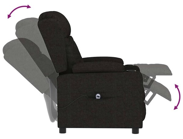 Elektrické polohovací křeslo černé textil 3098779
