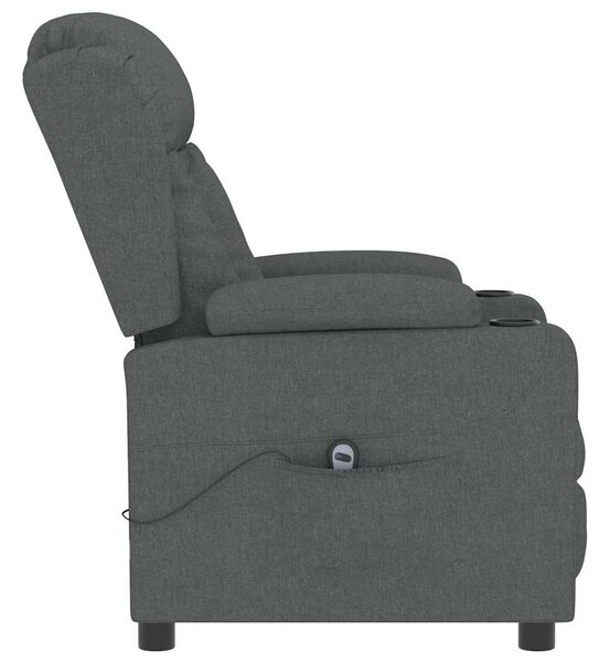 Elektrické polohovací křeslo tmavě šedé textil 3098778