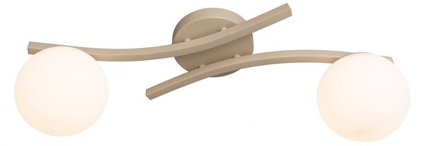 Stropní svítidlo OPUS 2 – moka, opálové sklo, 2× E14, šířka 60 cm