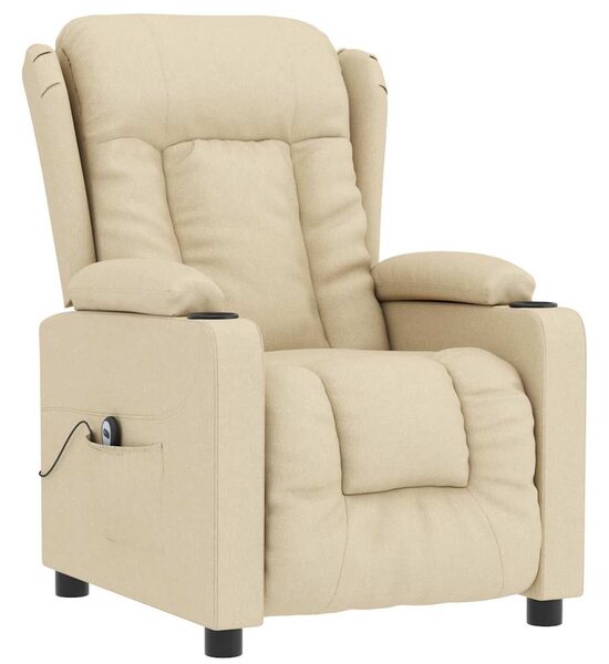 Elektrické polohovací křeslo krémové textil 3098786