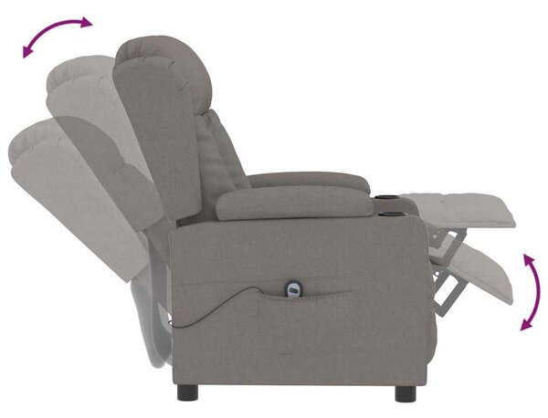 Elektrické polohovací křeslo taupe textil 3098785