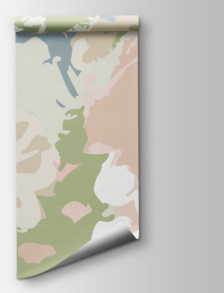 Fototapeta Barevný vzor s bílými a růžovými květy, Akvarelové fototapety, Populární fototapety, t00695 - Tapeko.co.cz
