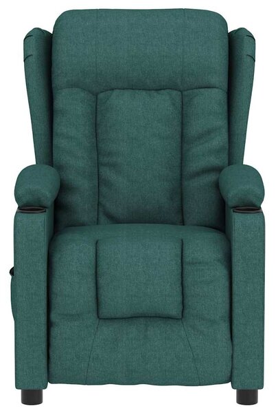 Elektrické polohovací křeslo tmavě zelené textil 3098783