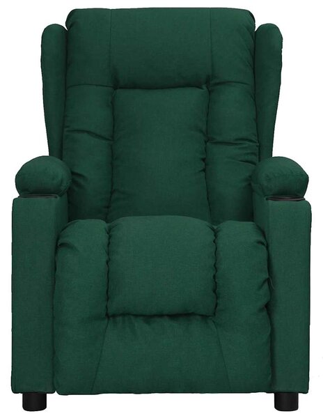 Elektrické masážní křeslo tmavě zelené textil 3098795