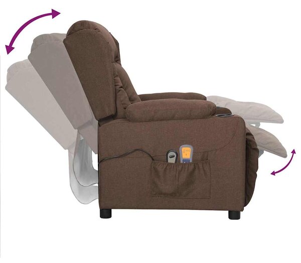 Elektrické masážní křeslo taupe textil 3098797