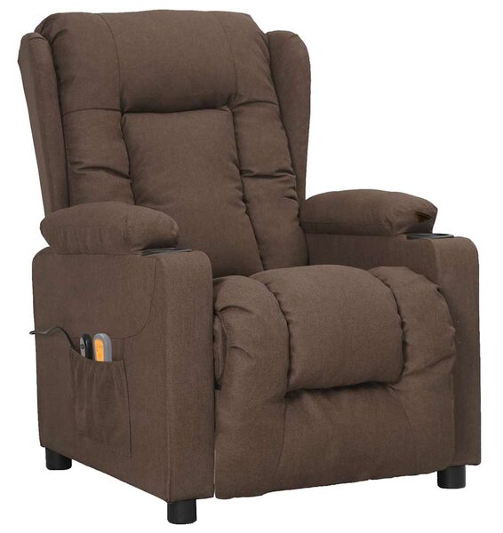 Elektrické masážní křeslo taupe textil 3098797