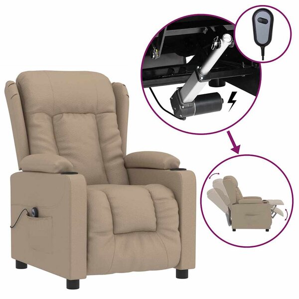 Elektrické polohovací křeslo cappuccino umělá kůže 3098803