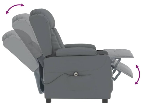 Elektrické polohovací křeslo šedé umělá kůže 3098805