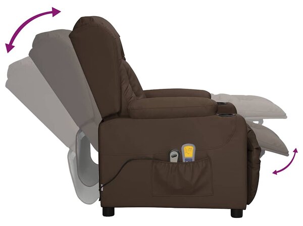 Elektrické masážní křeslo hnědé umělá kůže 3098809