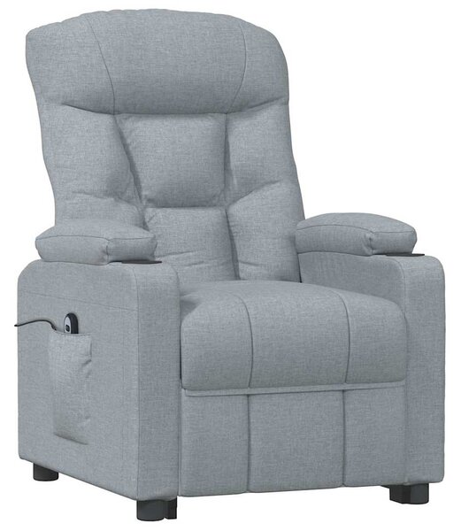 Elektrické polohovací křeslo světle šedé textil 3098815