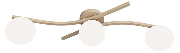 Stropní svítidlo OPUS 3 – moka, opálové sklo, 3× E14, šířka 85 cm