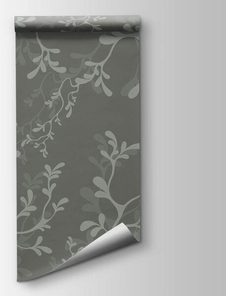 Fototapeta Šedé pozadí s větvemi, Fototapety s listy, Populární fototapety, t00672 - Tapeko.co.cz