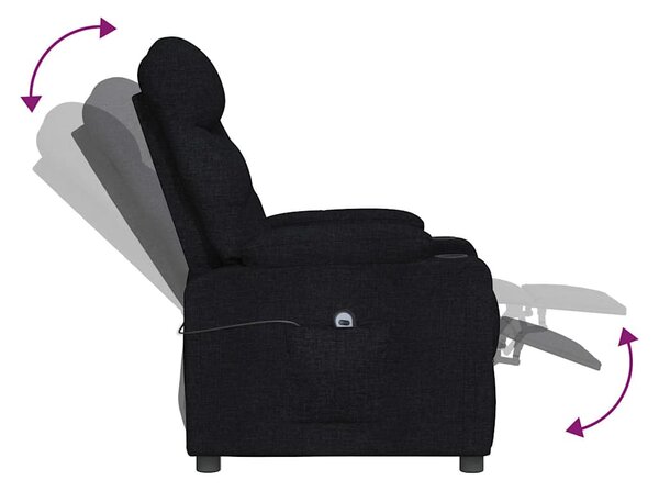 Elektrické polohovací křeslo černé textil 3098817