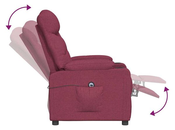 Elektrické polohovací křeslo vínové textil 3098818