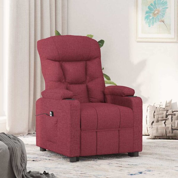Elektrické polohovací křeslo vínové textil 3098818