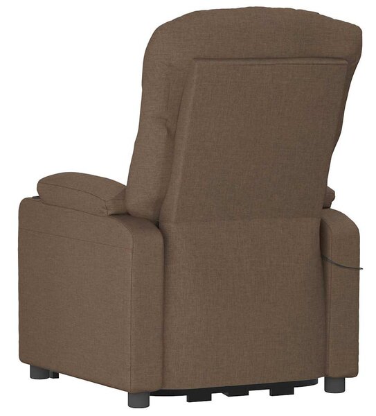 Elektrické polohovací křeslo hnědé textil 3098819