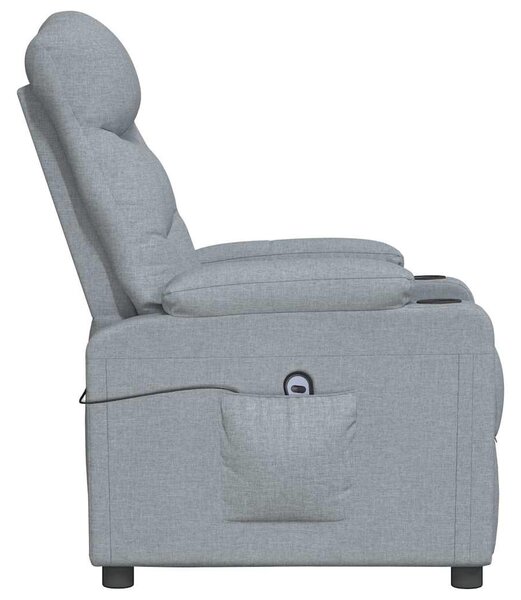 Elektrické polohovací křeslo světle šedé textil 3098815