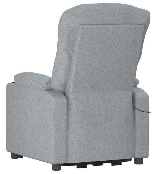 Elektrické polohovací křeslo světle šedé textil 3098815