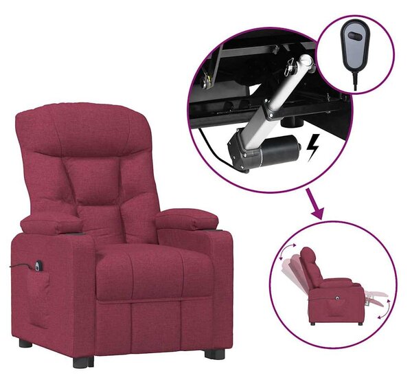 Elektrické polohovací křeslo vínové textil 3098818