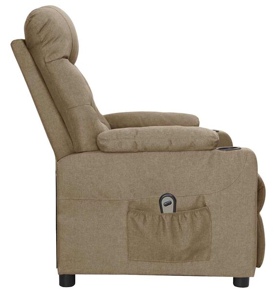 Elektrické polohovací křeslo taupe textil 3098823