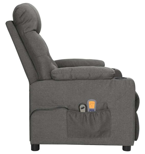 Elektrické masážní křeslo tmavě šedé textil 3098828