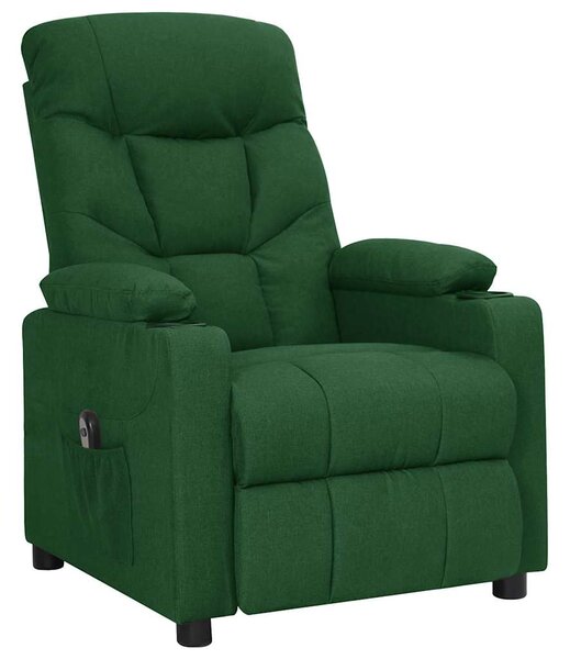 Elektrické polohovací křeslo tmavě zelené textil 3098821