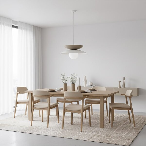 Závěsné svítidlo NAGOYA 1 – bílé / moka, sklo, 1× G9, šířka 41 cm