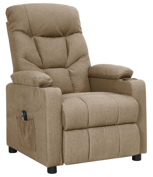 Elektrické polohovací křeslo taupe textil 3098823