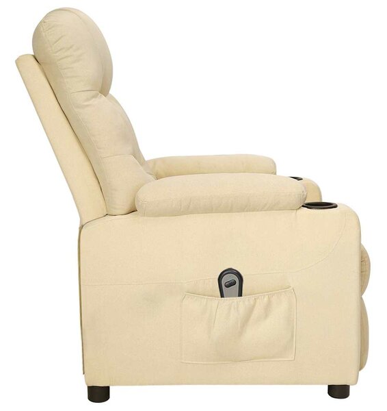 Elektrické polohovací křeslo krémové textil 3098824