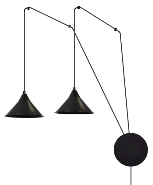 Závěsné svítidlo ABRAMO 2 – černé, 2× E27, šířka 400 cm