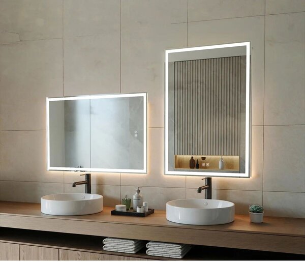 Kielle Idolio Zrcadlo s LED osvětlením a vyhříváním, 80x60 cm 50324101
