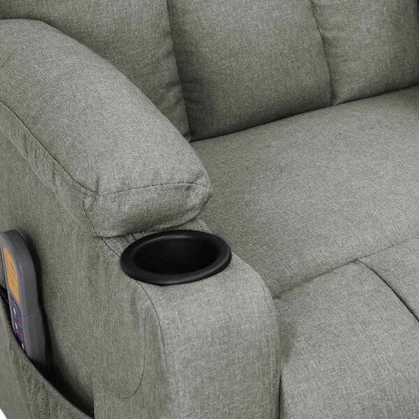Elektrické masážní křeslo světle šedé textil 3098827