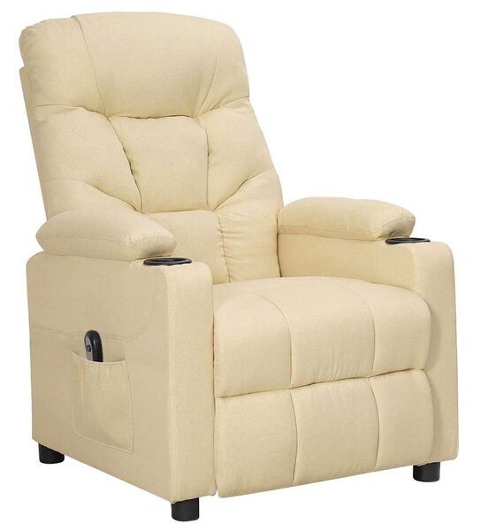 Elektrické polohovací křeslo krémové textil 3098824