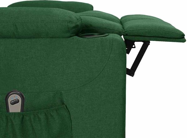 Elektrické polohovací křeslo tmavě zelené textil 3098821
