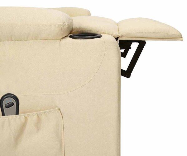 Elektrické polohovací křeslo krémové textil 3098824