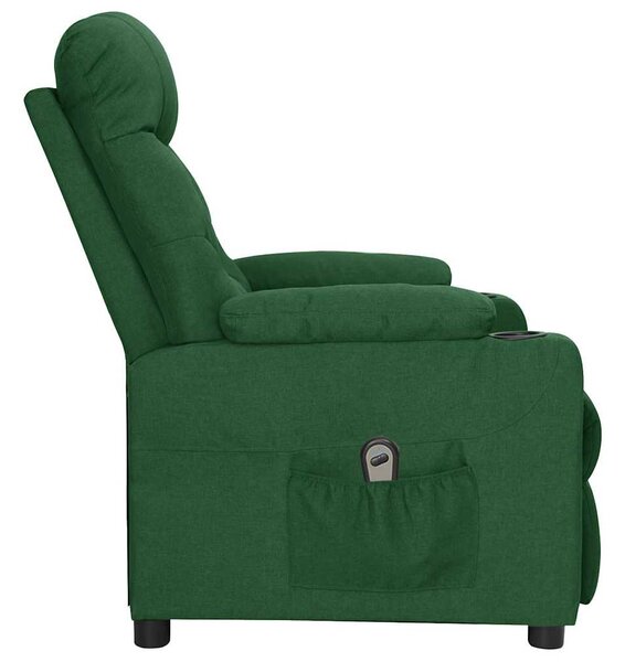 Elektrické polohovací křeslo tmavě zelené textil 3098821