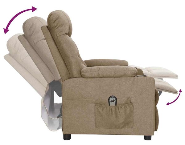 Elektrické polohovací křeslo taupe textil 3098823