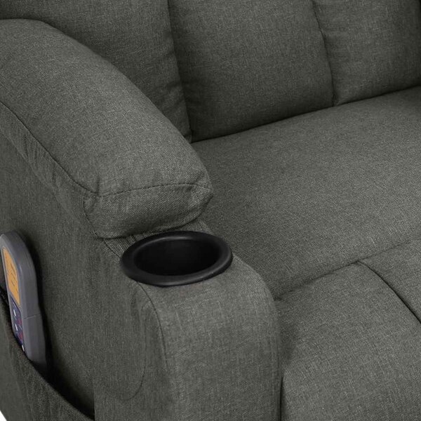 Elektrické masážní křeslo tmavě šedé textil 3098828