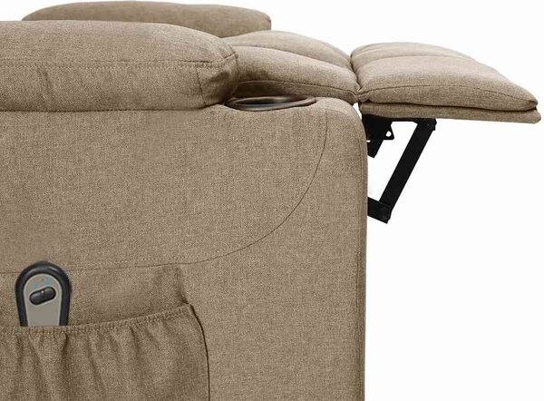 Elektrické polohovací křeslo taupe textil 3098823
