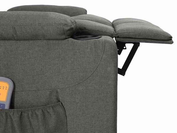 Elektrické masážní křeslo tmavě šedé textil 3098828