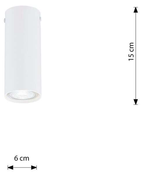 Stropní svítidlo TECNO 1S – bílé, 1× GU10, šířka 6 cm