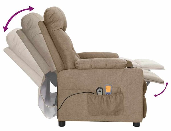 Elektrické masážní křeslo taupe textil 3098835