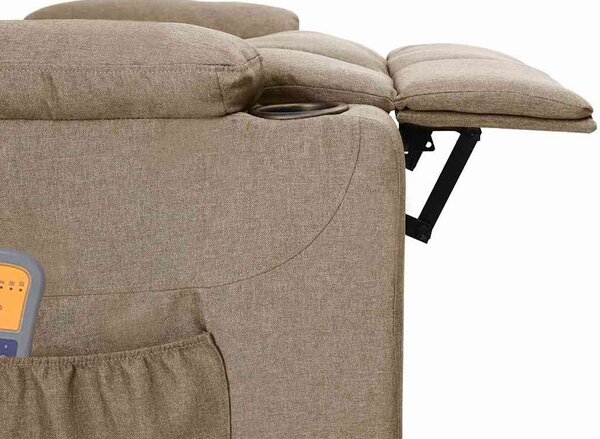 Elektrické masážní křeslo taupe textil 3098835